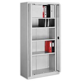 Dulap metalic cu uși cu braț flexibil cu șină și cutie de siguranță interioară, HxLxl: 1990x1000x435 mm, corp gri RAL7035 / uși gri RAL7035