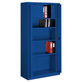 Einschwenktürenschrank mit Innenschließfach, HxBxT: 1990 x 1000 x 435 mm, Gehäuse Blau RAL5010/ Türfarbe Blau RAL5010