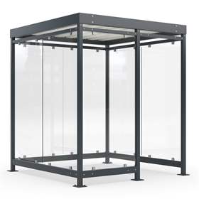 Überdachung K2, 2165 x 2165 mm, 3 Seitenwände+Windfangelement, Farbe Anthrazitgrau RA7016