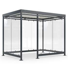 Adăpost K3, 3180 x 2165 mm, 3 pereți laterali + protectie impotriva vantului, culoare gri antracit RA7016