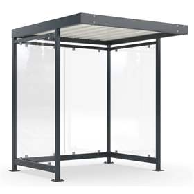 Überdachung K2, 2165 x 2165 mm, schmale Seitenwände, Farbe Anthrazitgrau RA7016