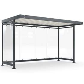 Adăpost K4, 4195 x 2165 mm, pereții laterali îngusti, culoare gri antracit RA7016