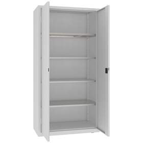 Dulap de atelier cu 4 polițe galvanizate (capacitatea 100 kg), HxLxl: 1990x1000x500 mm, gri RAL7035