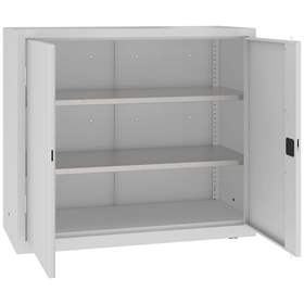 Dulap de atelier cu 2 polițe galvanizate (capacitatea 100 kg), HxLxl: 1040x1200x500 mm, gri RAL7035