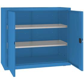 Dulap de atelier cu 2 polițe galvanizate (capacitatea 100 kg), HxLxl: 1040x1200x500 mm, albastru RAL5012