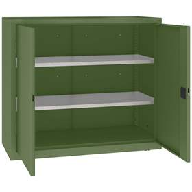 Dulap de atelier cu 2 polițe galvanizate (capacitatea 100 kg), HxLxl: 1040x1200x500 mm, verde RAL6011
