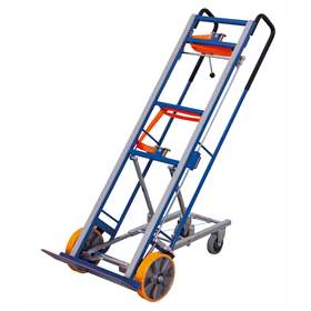 Sperrgutkarre VARIOfit mit Stützräder, Tragfähigkeit 550 kg, farbe Blau RAL5010