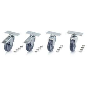 Räderset für Bigboxen, Durchmesser 100 mm, 2 mit Bremse