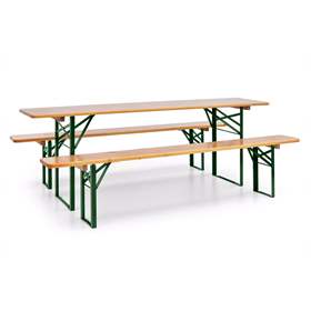 Gruppensitzbank Standard, Stahlgestelle klappbar, Tisch 2,0x0,7 m