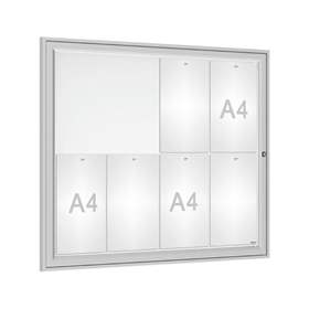 Informační vitrína venkovní, 830 x 980 mm, 8xA4, eloxovaný hliník