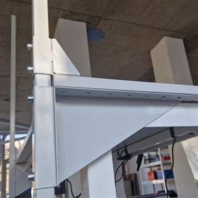 Ein Satz Tragpfosten-Halter zur Befestigung an der Arbeitsplatte