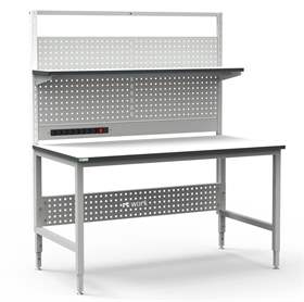 ESD-Arbeitstisch ALFA, mit niedrigem Aufbau, 1200 x 700 mm