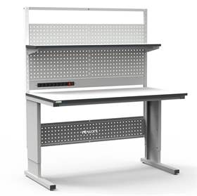 ESD-Arbeitstisch ALFA PLUS, mit niedrigem Aufbau, 1200 x 700 mm