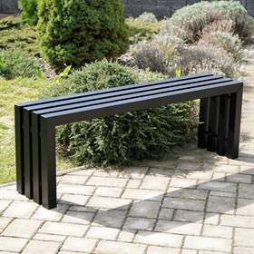Parkbank Esto ohne Rückenlehne, Stahlkonstruktion, Länge 1,3 m, Farbe schwarz RAL9005