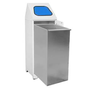 Coșuri pentru deșeuri sortate cu recipiente interioare zincate, volum 80 l, clapetă capac albastră