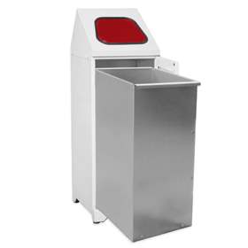 Coșuri pentru deșeuri sortate cu recipiente interioare zincate, volum 80 l, clapetă capac rot