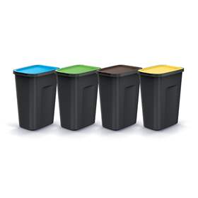 Preiswerter Wertstoffsammler-4 Set PLUS SET, Volumen 4x35 l, Farbe Anthrazit