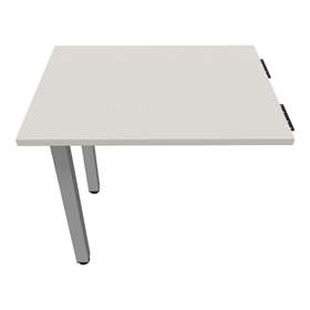 Přídavná stolová deska, obdélník, barva světle šedá, š x h: 800 x 600 mm, podnoží sloupové hranaté stříbrné