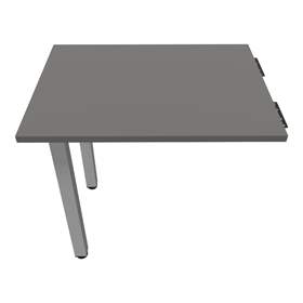Přídavná stolová deska, obdélník, barva tmavě šedá, š x h: 800 x 600 mm, podnoží sloupové hranaté stříbrné