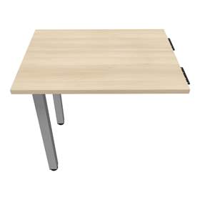 Přídavná stolová deska, obdélník, barva akácie, š x h: 800 x 600 mm, podnoží sloupové hranaté stříbrné