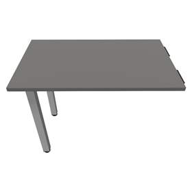 Přídavná stolová deska, obdélník, barva tmavě šedá, š x h: 1000 x 600 mm, podnoží sloupové hranaté stříbrné