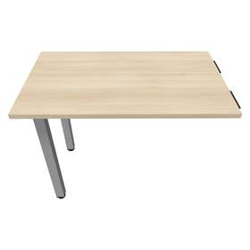 Přídavná stolová deska, obdélník, barva akácie, š x h: 1000 x 600 mm, podnoží sloupové hranaté stříbrné