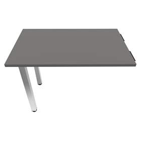 Přídavná stolová deska, obdélník, barva tmavě šedá, š x h: 1000 x 600 mm, podnoží sloupové hranaté lesklé