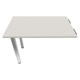 Přídavná stolová deska, obdélník, barva světle šedá, š x h: 1000 x 600 mm, podnoží sloupové hranaté lesklé