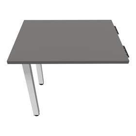Přídavná stolová deska, obdélník, barva tmavě šedá, š x h: 800 x 600 mm, podnoží sloupové hranaté lesklé