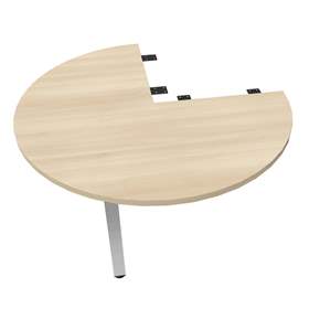 Kruhová přídavná deska, 3/4 kruhu, barvaakácie, průměr 1000 mm, podnoží sloupové hranaté lesklé