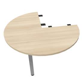 Kruhová přídavná deska, 3/4 kruhu, barva akácie, průměr 1000 mm, podnoží sloupové hranaté matné