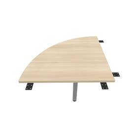 Kruhová spojovací stolová deska, 1/4 kruhu, barva akácie, š x h: 800 x 800 mm, podnoží hranaté, matné