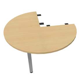 Kruhová přídavná deska, 3/4 kruhu, barva javor, průměr 1000 mm, podnoží sloupové hranaté matné