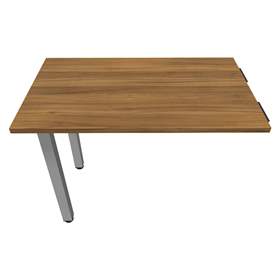 Přídavná stolová deska, obdélník, barva ořech, š x h: 1000 x 600 mm, podnoží sloupové hranaté stříbrné