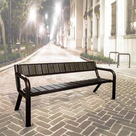 Parkbank Tampa, Stahlkonstruktion mit Kunststoffleisten, Farbe grau, Länge 1,75 m