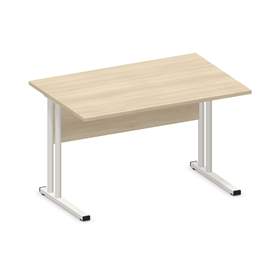 Büro-Schreibtisch, C-Fuß Gestell, weiß, Farbe Akazie, B x T: 1200 x 800 mm