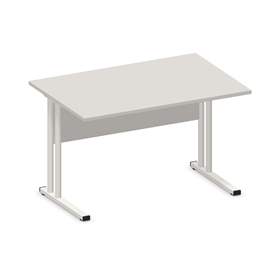 Büro-Schreibtisch, C-Fuß Gestell, weiß, Farbe Lichtgrau, B x T: 1200 x 800 mm