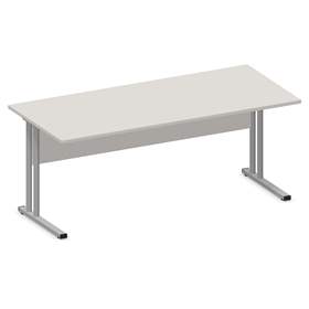 Büro-Schreibtisch, C-Fuß Gestell, Farbe Lichtgrau, B x T: 1800 x 800 mm
