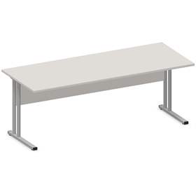 Büro-Schreibtisch, C-Fuß Gestell, Farbe Lichtgrau, B x T: 2000 x 800 mm