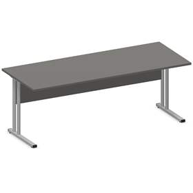 Büro-Schreibtisch, C-Fuß Gestell, Farbe Dunkelgrau, B x T: 2000 x 800 mm