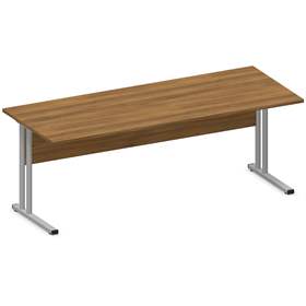 Büro-Schreibtisch, C-Fuß Gestell, Farbe Nussbaum, B x T: 2000 x 800 mm