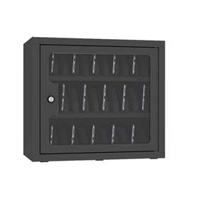 Dulap pentru telefoane mobil cu inserție din spumă, 30 compartimente, ÎxLxA: 400x450x250 mm, culoare antracit RAL7016