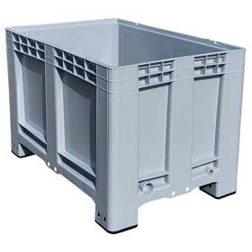 BigBox aus Polyethylen, Vollwand, 1200 x 800 x 805 mm, mit Füssen, Farbe grau