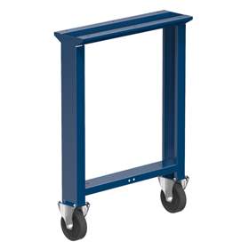 Werkbankfuß mit 2 Festräder 125 mm, Höhe 840 mm, dunkelblau RAL5010