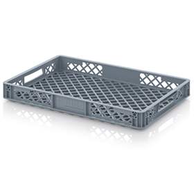 Eurobehälter durchbrochen, grau, 600 x 400 x 75 mm