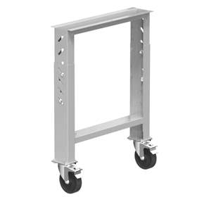 Werkbankfuß mit 2 Lenkräder 125 mm mit Feststeller, Höhe verstalbar 660-1025 mm, grau RAL7035