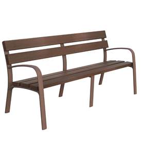 Parkbank ECOCITY, wartungsfrei, mit Kunststoffleisten, Farbe braun, Länge 1,8 m