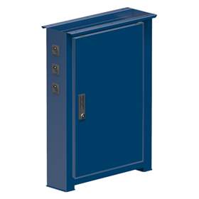 Elektro-Werkbankfuß, 3 Steckdosen 230V, Höhe 840 mm, Tiefe 603 mm, dunkelblau RAL5010