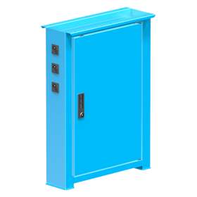 Elektro-Werkbankfuß, 3 Steckdosen 230V, Höhe 840 mm, Tiefe 603 mm, blau RAL5012