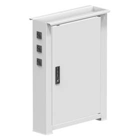 Elektro-Werkbankfuß, 3 Steckdosen 230V, Höhe 840 mm, Tiefe 603 mm, grau RAL7035